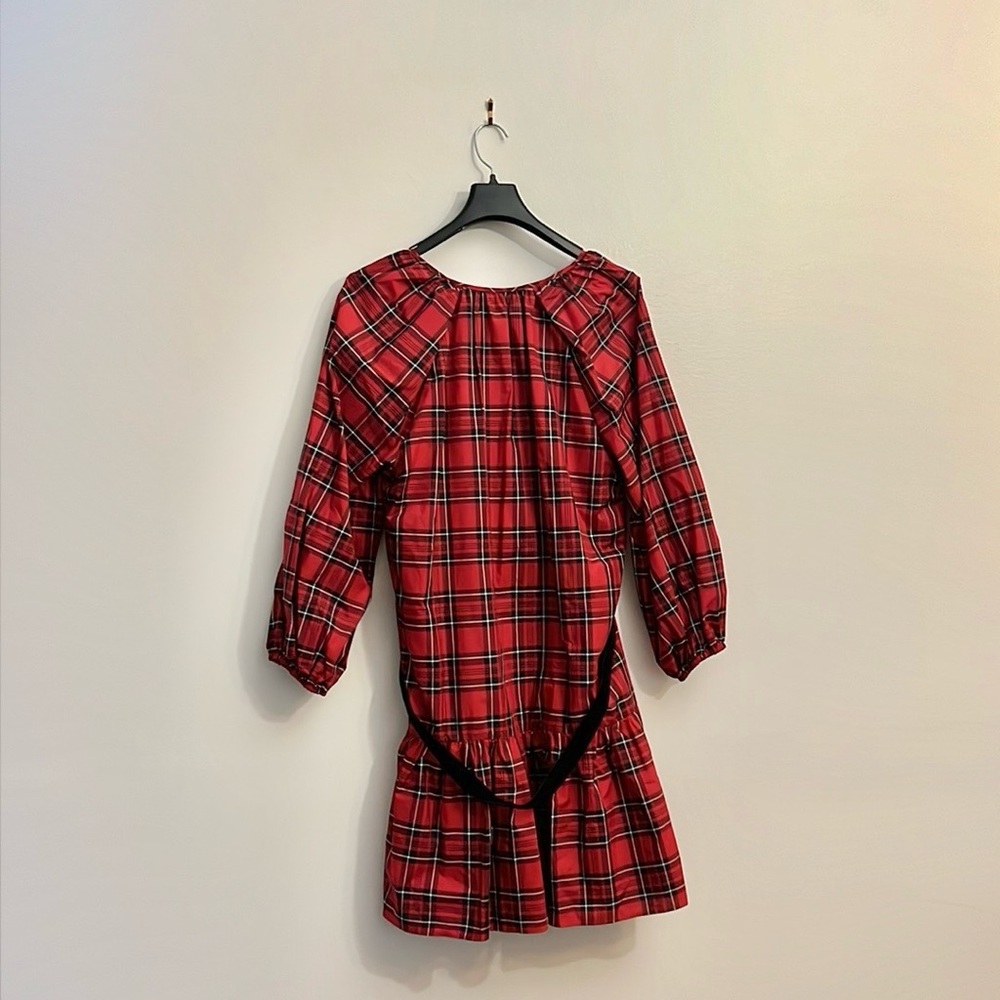 Antonio Melani Karla Plaid Taffeta V-Neck Tie Belt Mini Dress - Picture 10 of 15